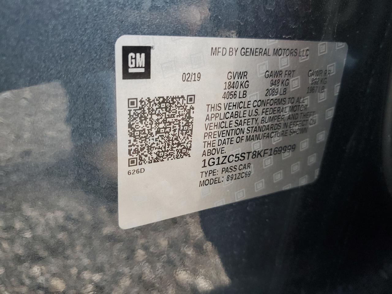 2019 CHEVROLET MALIBU