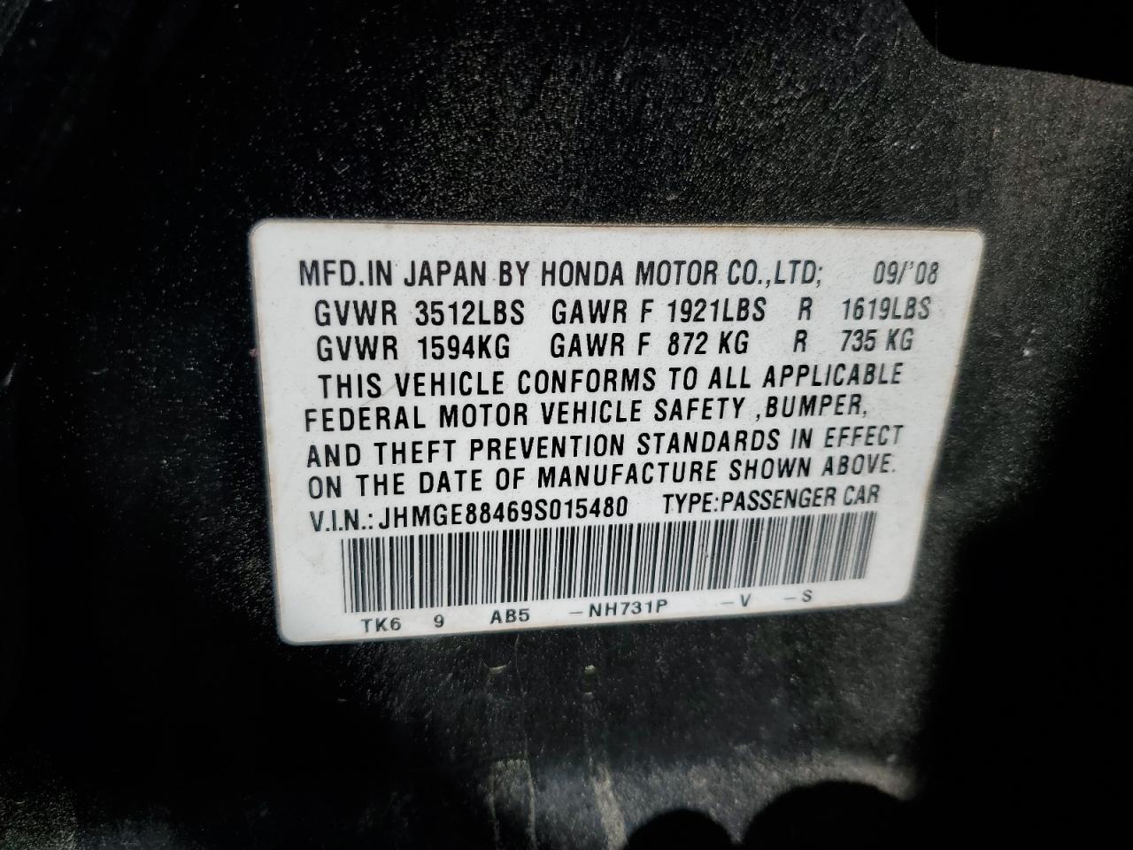 2009 HONDA FIT