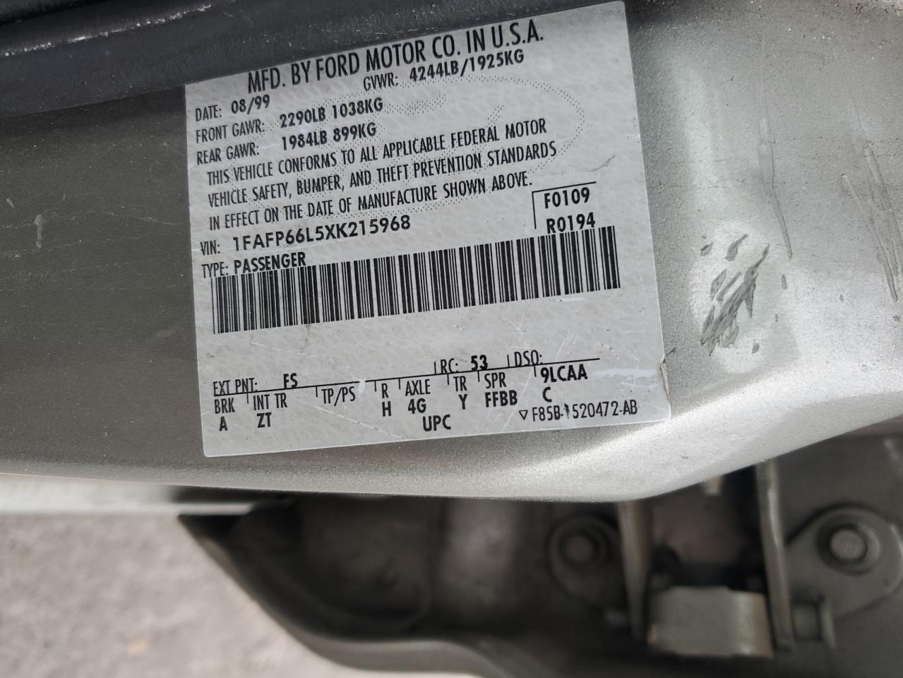 1999 FORD Contour
