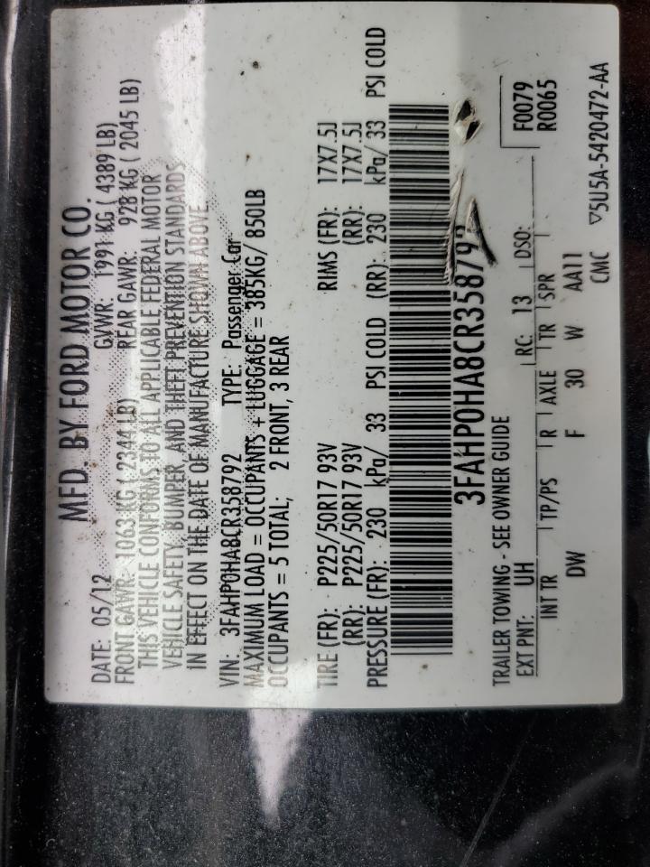 2012 FORD FUSION