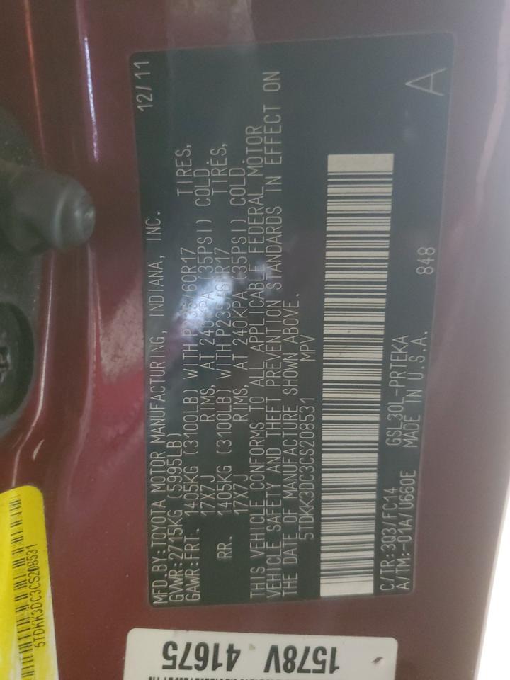 2012 TOYOTA SIENNA