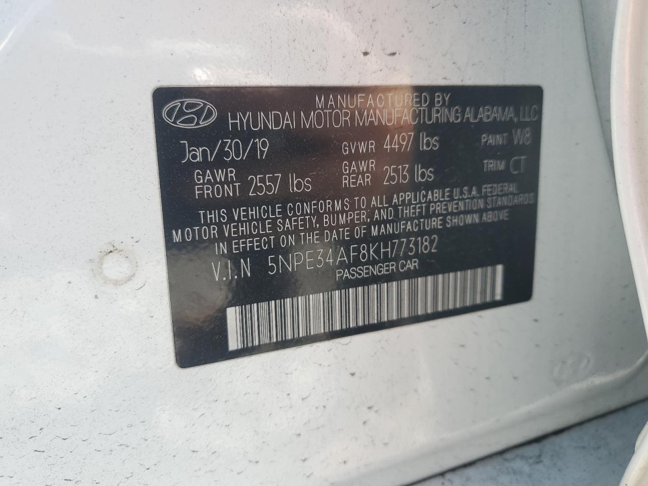 2019 HYUNDAI SONATA
