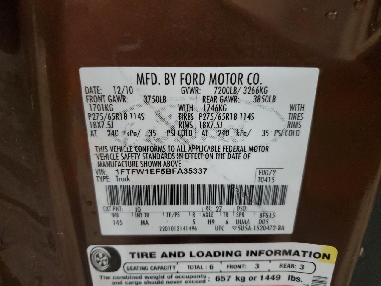 2011 FORD F-150