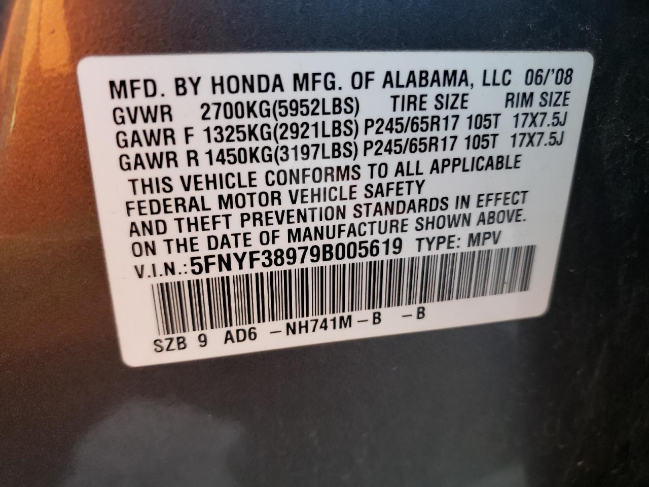 2009 HONDA PILOT