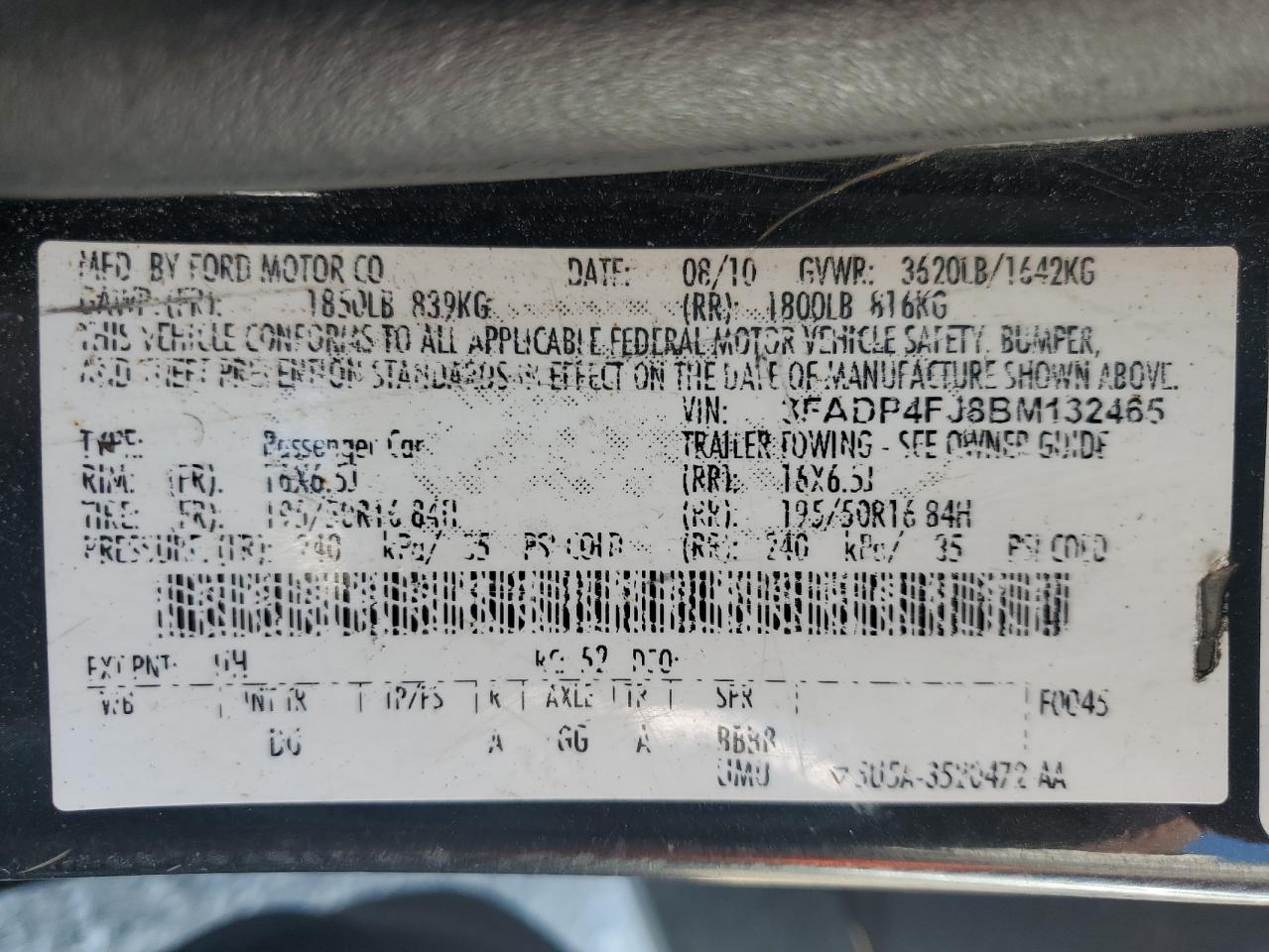 2011 FORD Fiesta