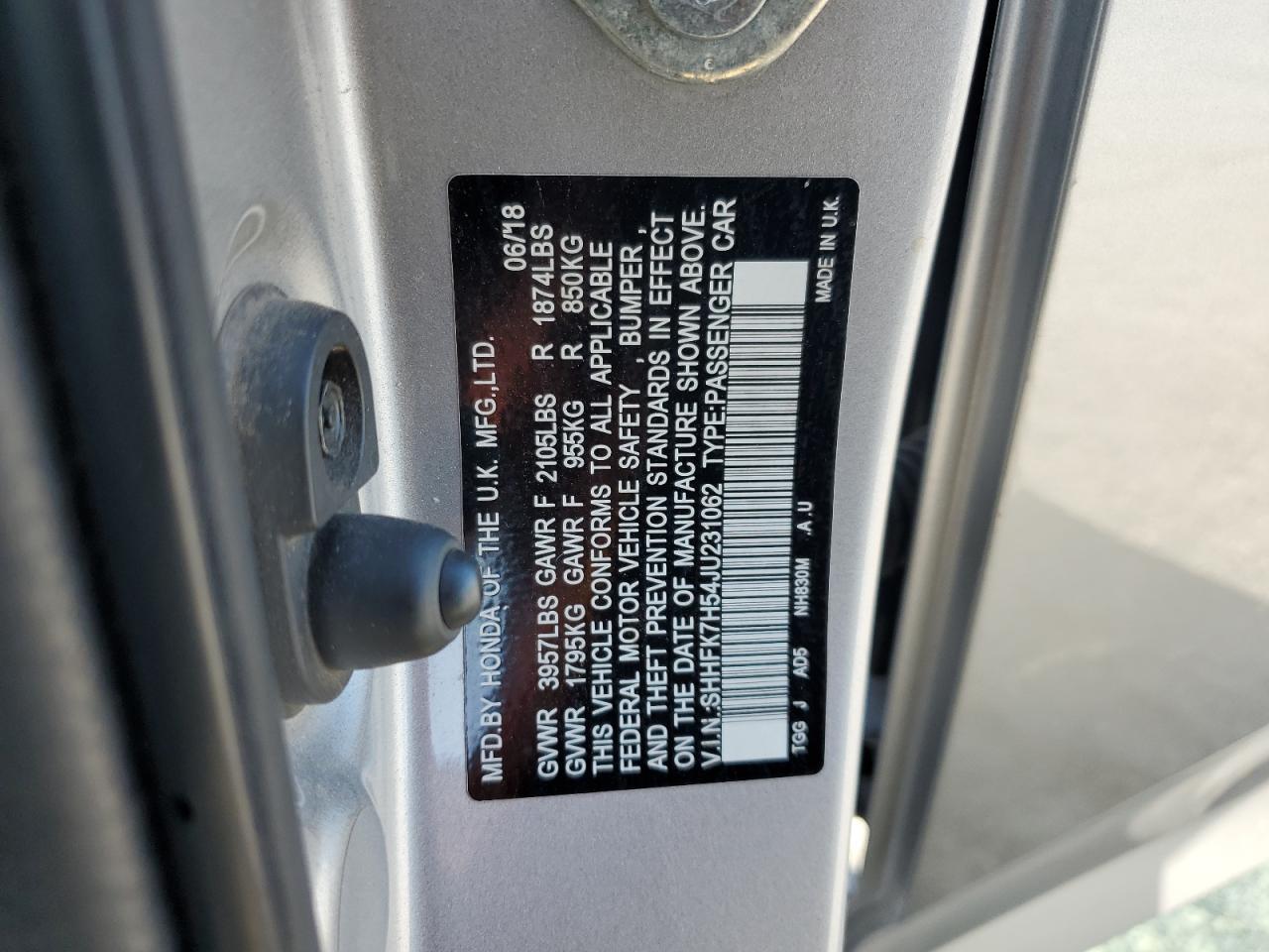 2018 HONDA CIVIC