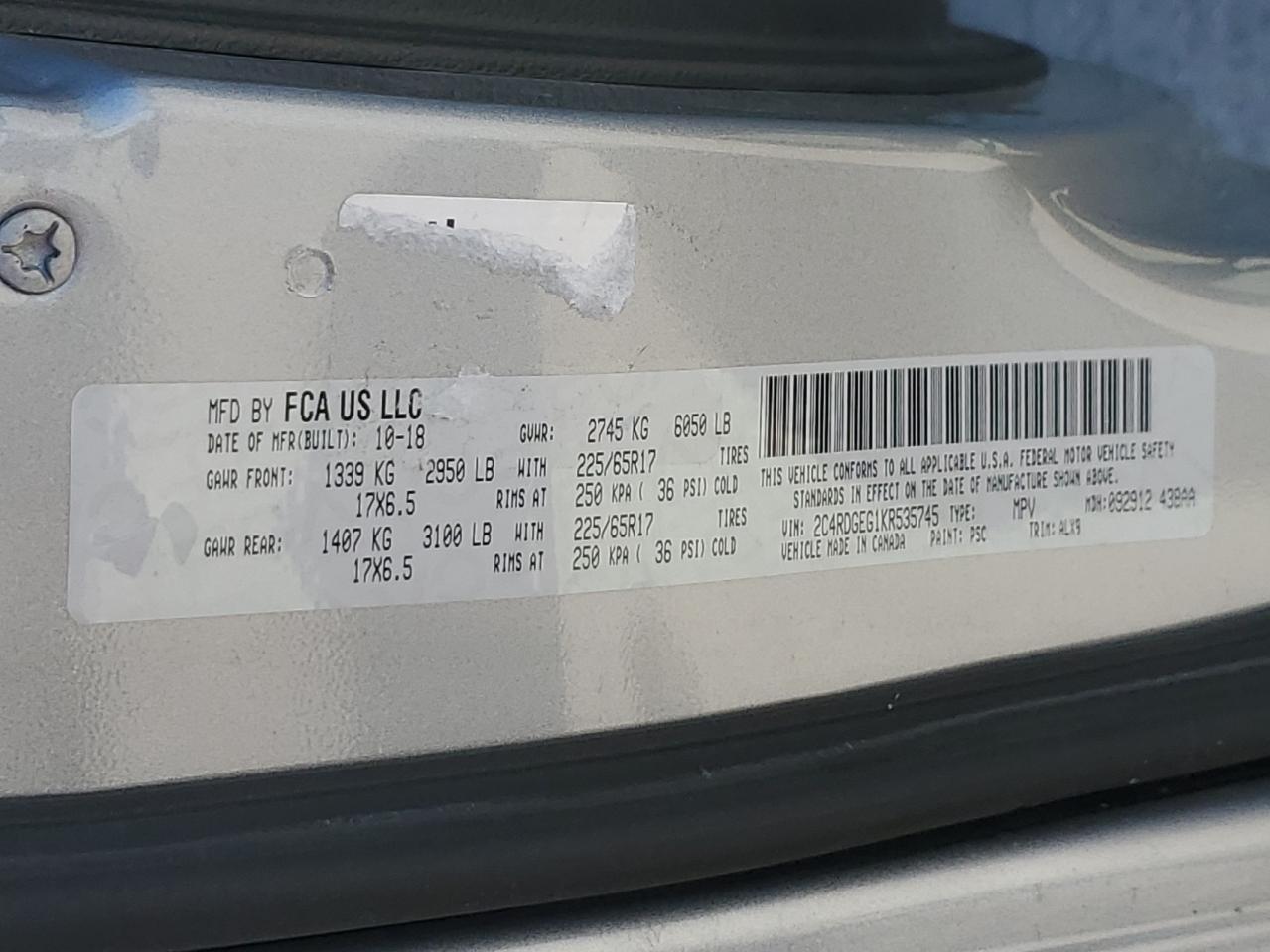 2019 DODGE CARAVAN