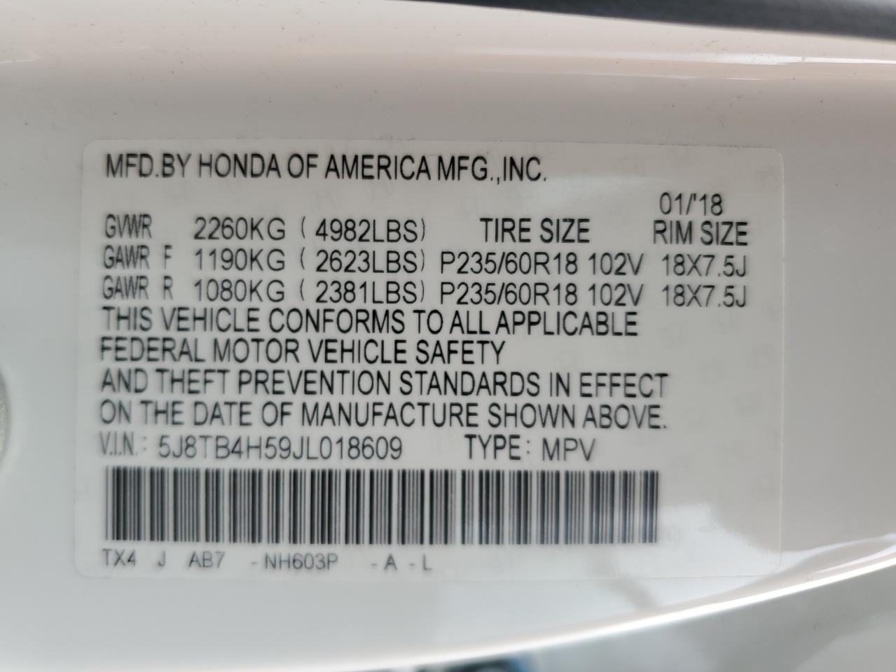 2018 ACURA RDX