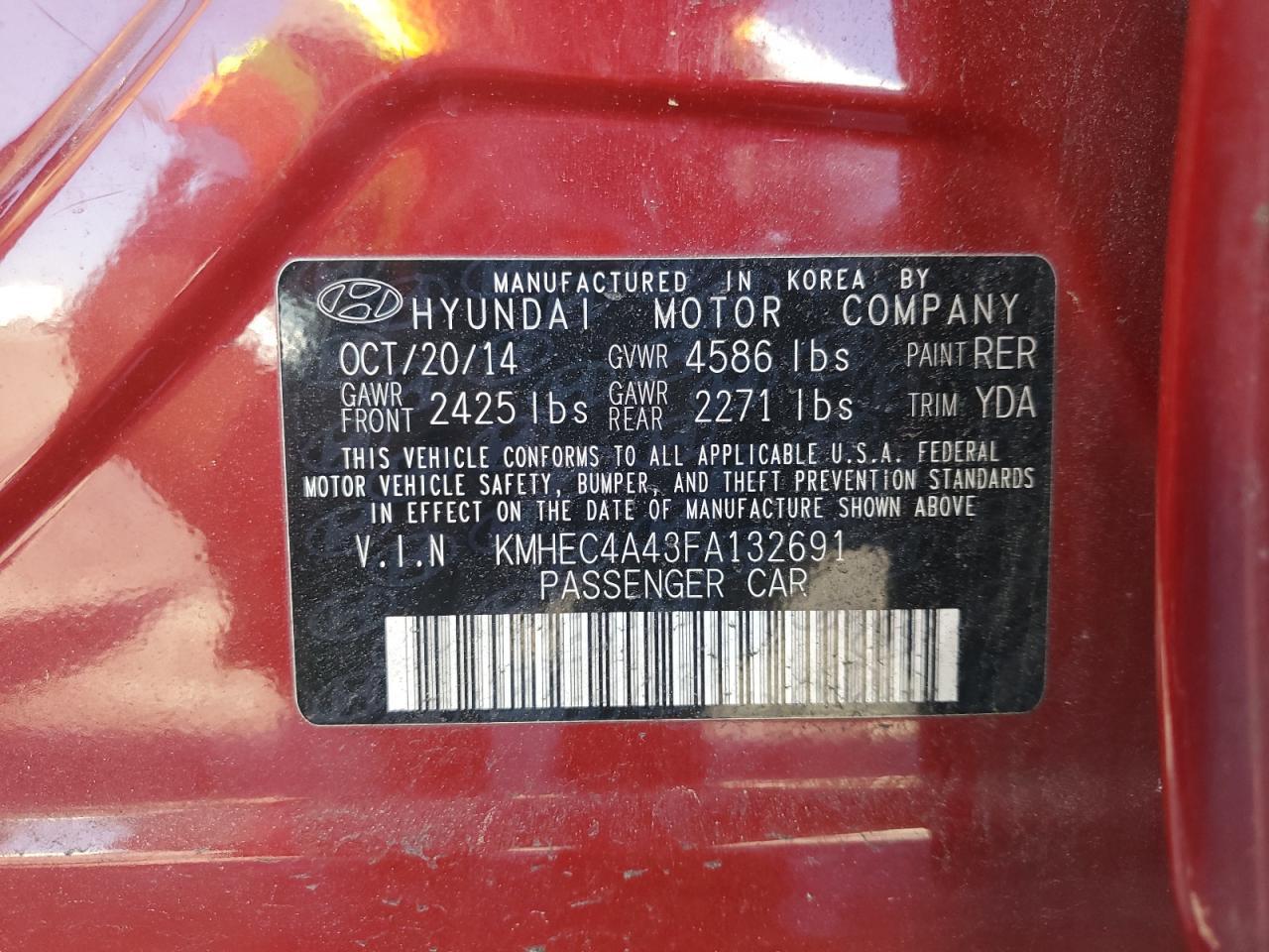 2015 HYUNDAI SONATA