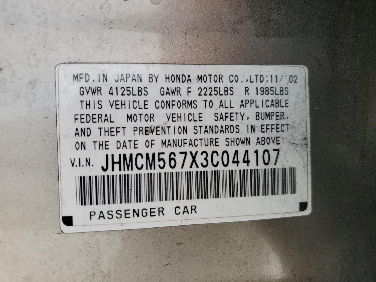 2003 HONDA ACCORD