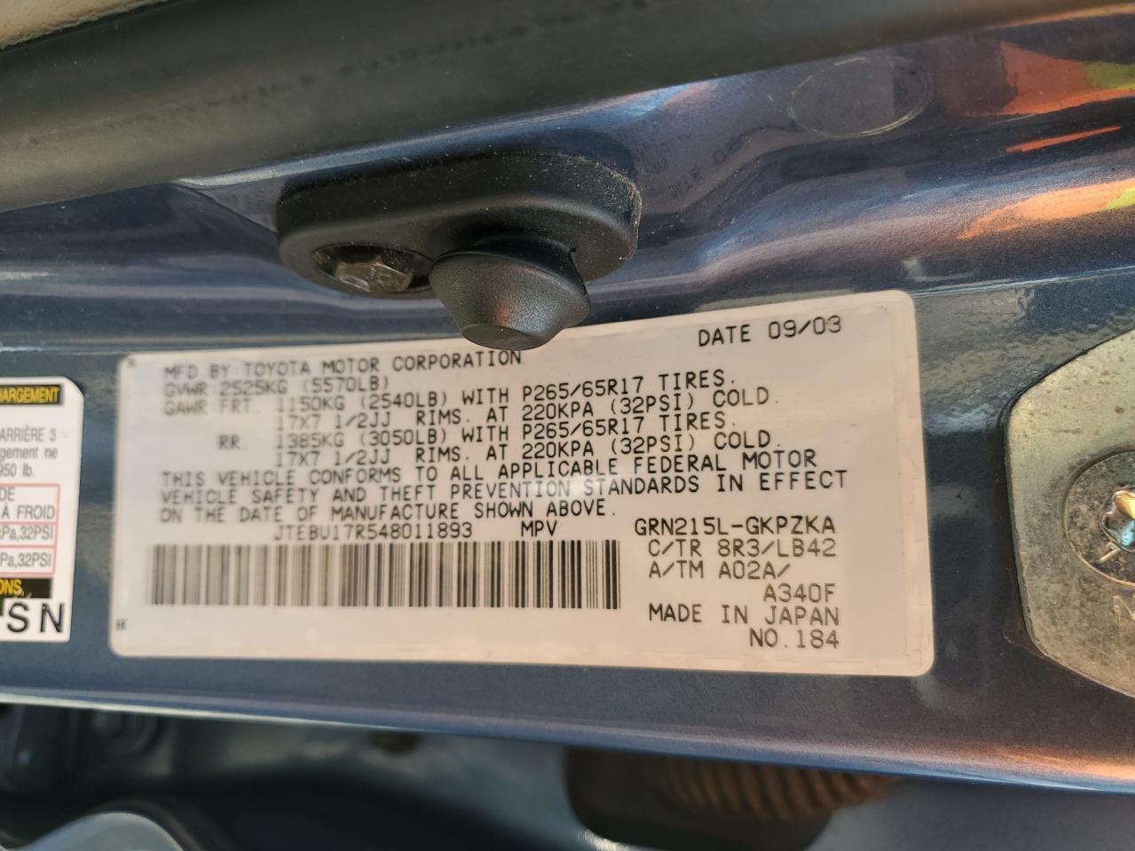 2004 TOYOTA 4Runner
