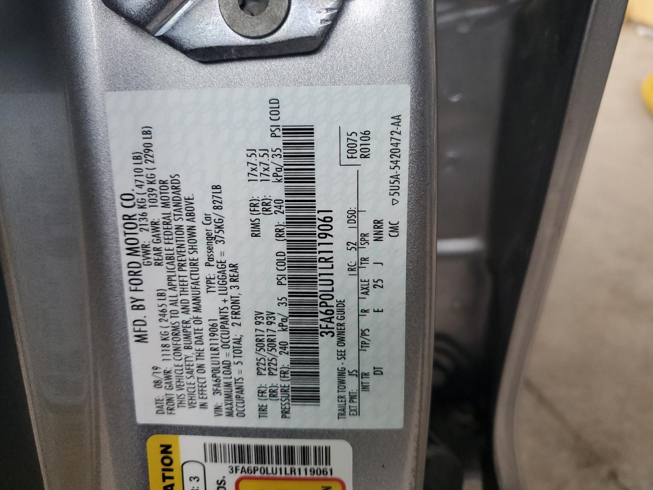2020 FORD FUSION