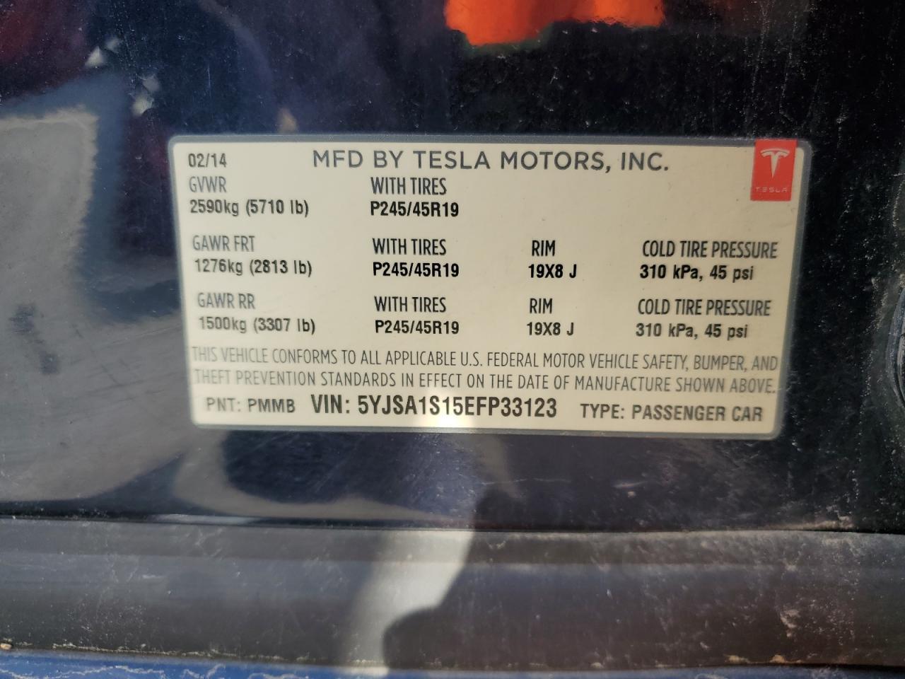 2014 TESLA MODEL S