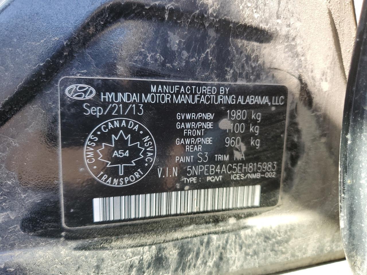 2014 HYUNDAI SONATA