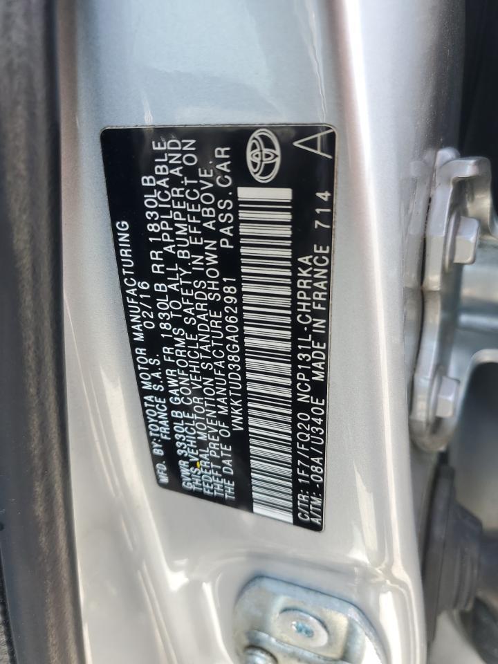 2016 TOYOTA YARIS