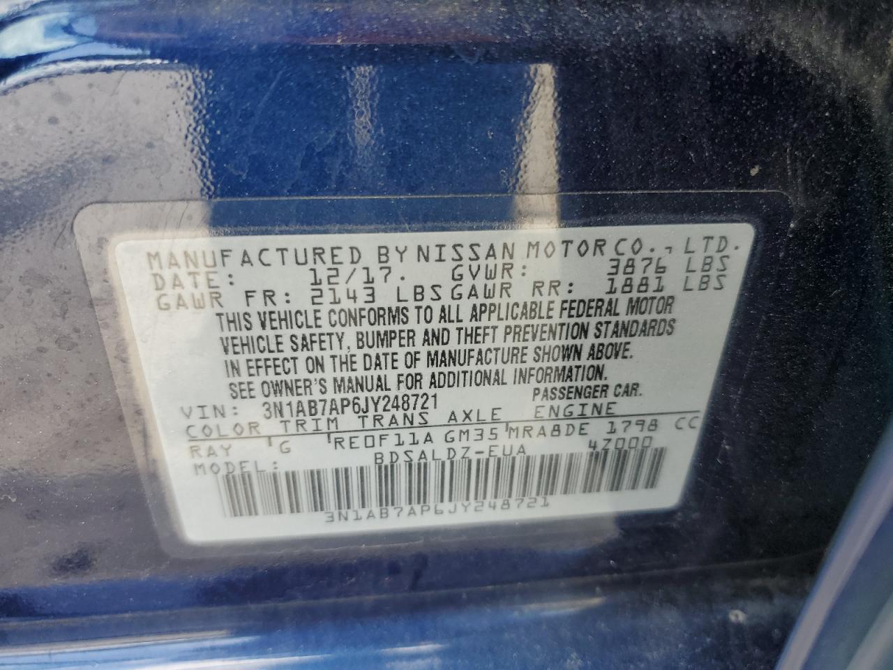 2018 NISSAN SENTRA