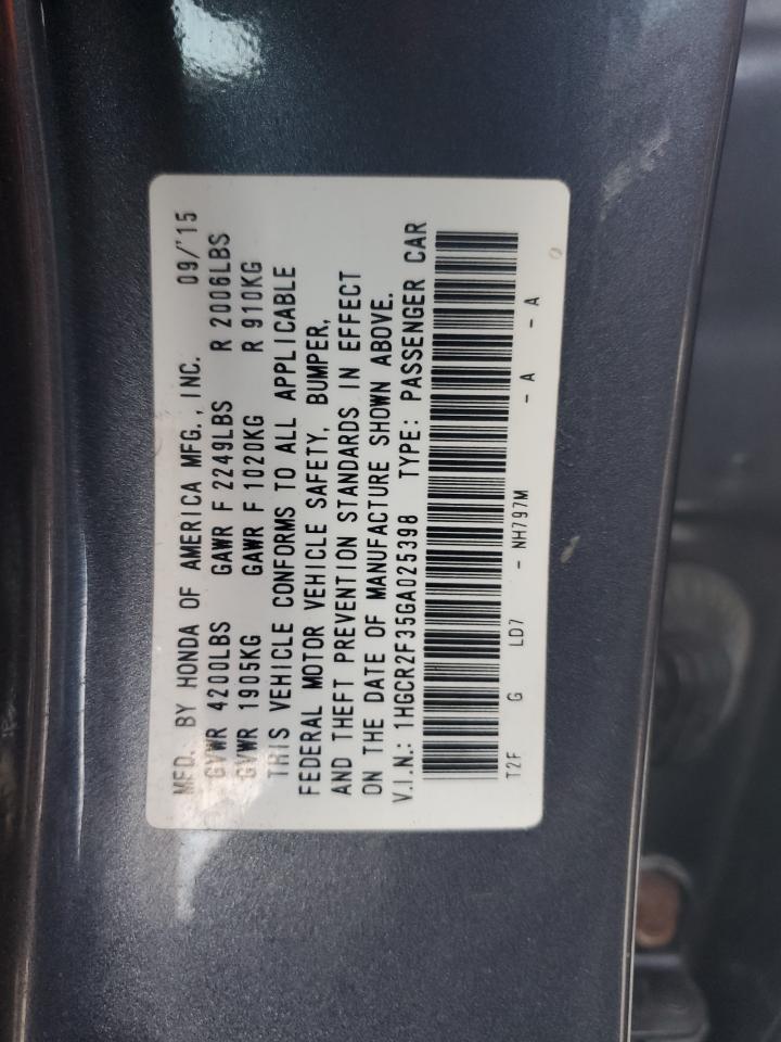 2016 HONDA ACCORD