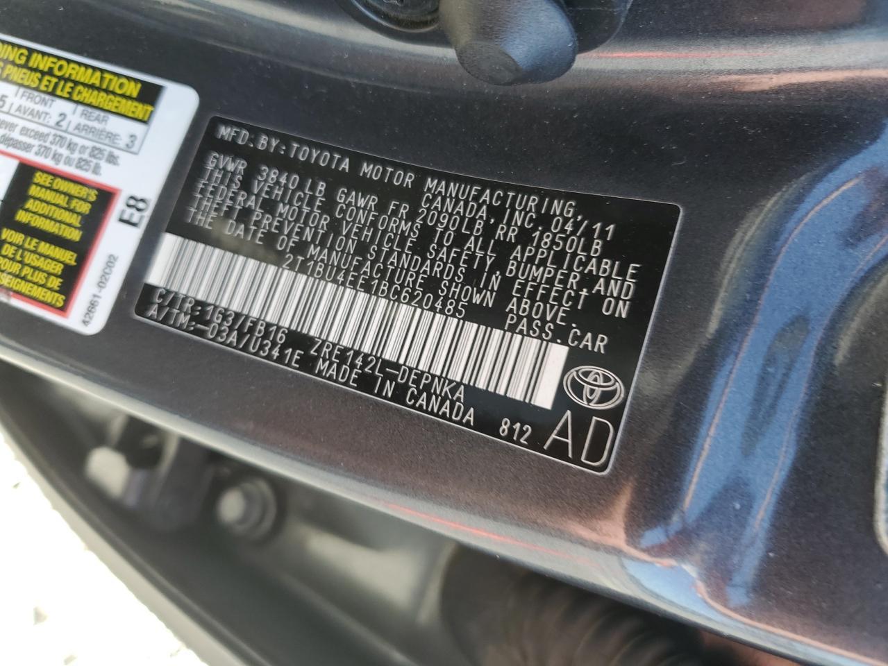 2011 TOYOTA COROLLA