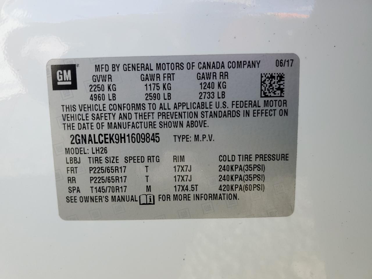 2017 CHEVROLET EQUINOX