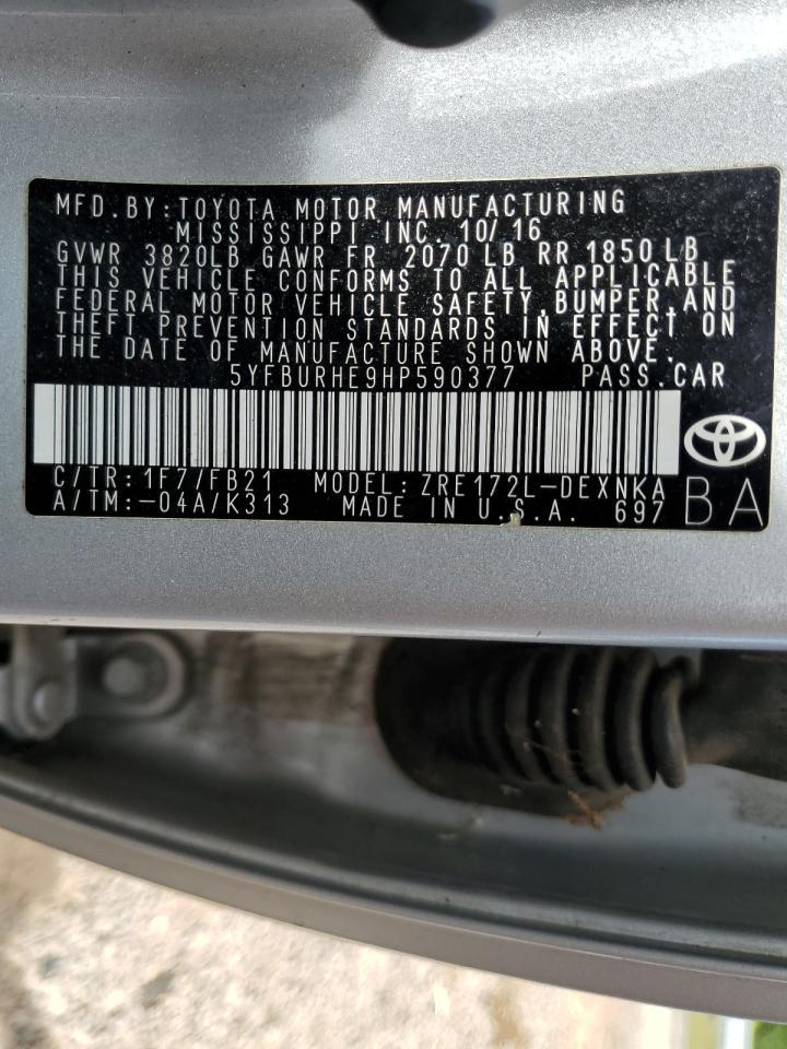 2017 TOYOTA COROLLA