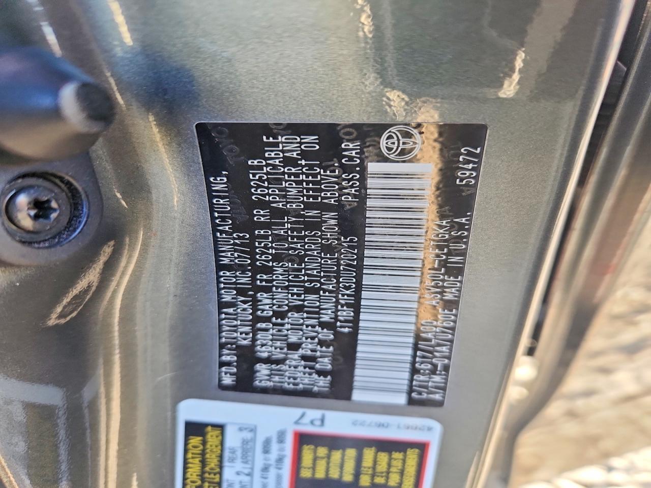 2013 TOYOTA CAMRY