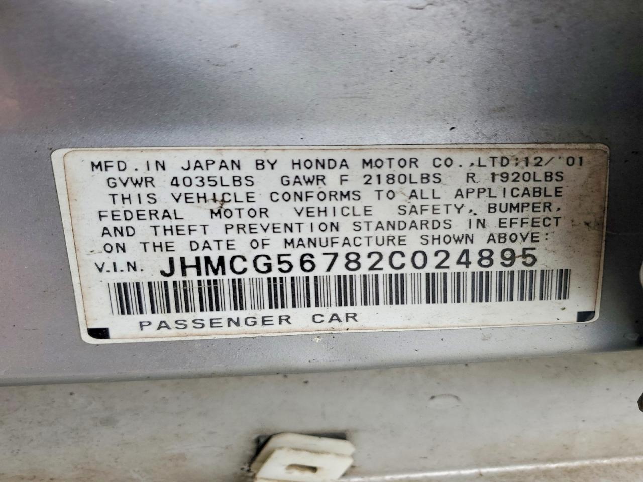 2002 HONDA ACCORD