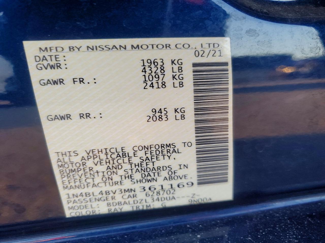 2021 NISSAN ALTIMA
