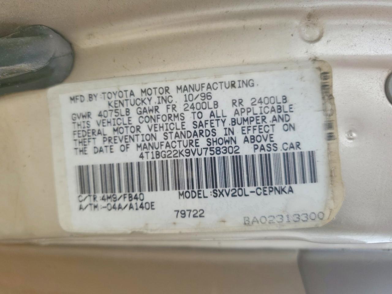 1997 TOYOTA CAMRY