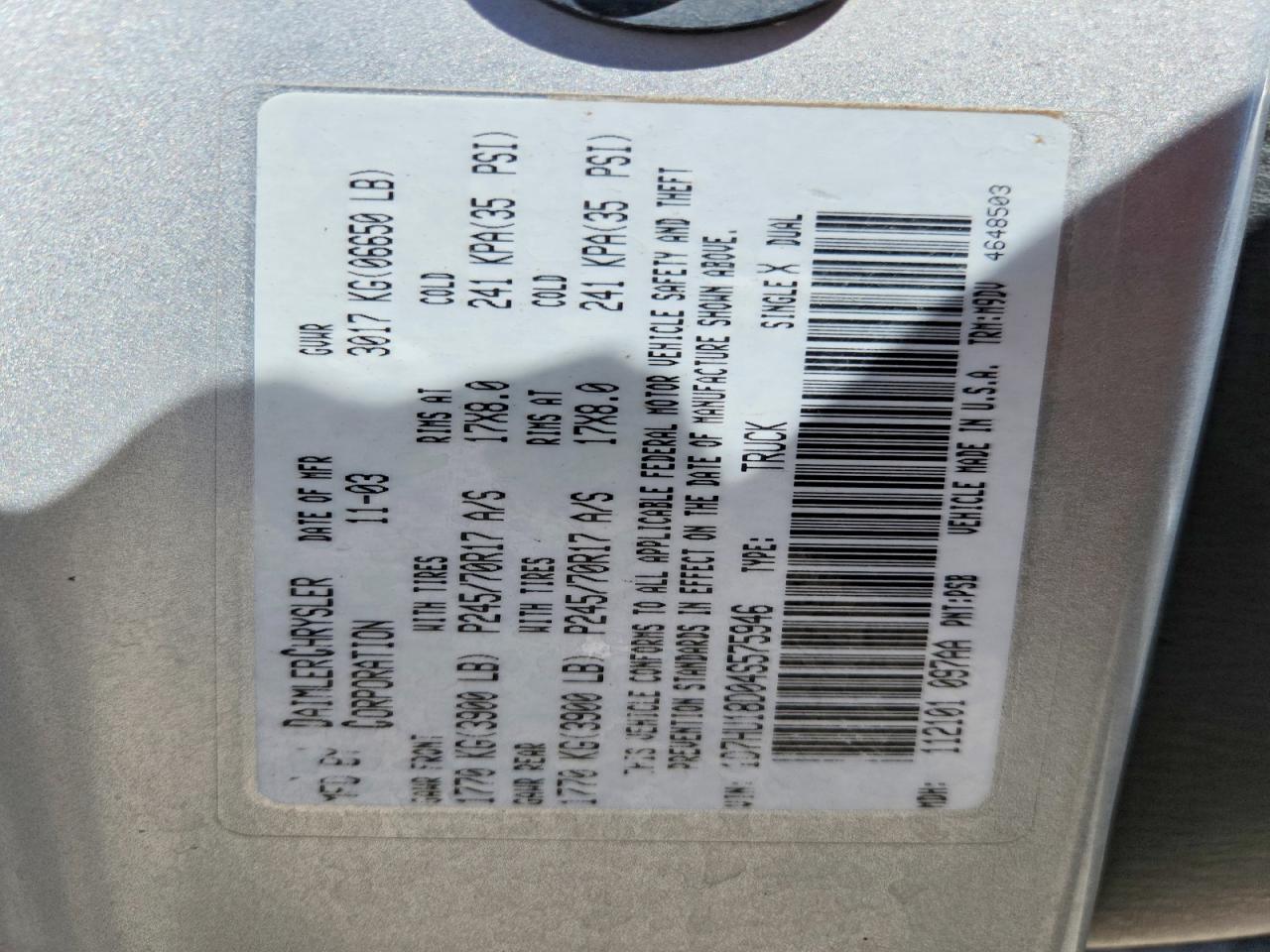 2004 DODGE RAM 1500