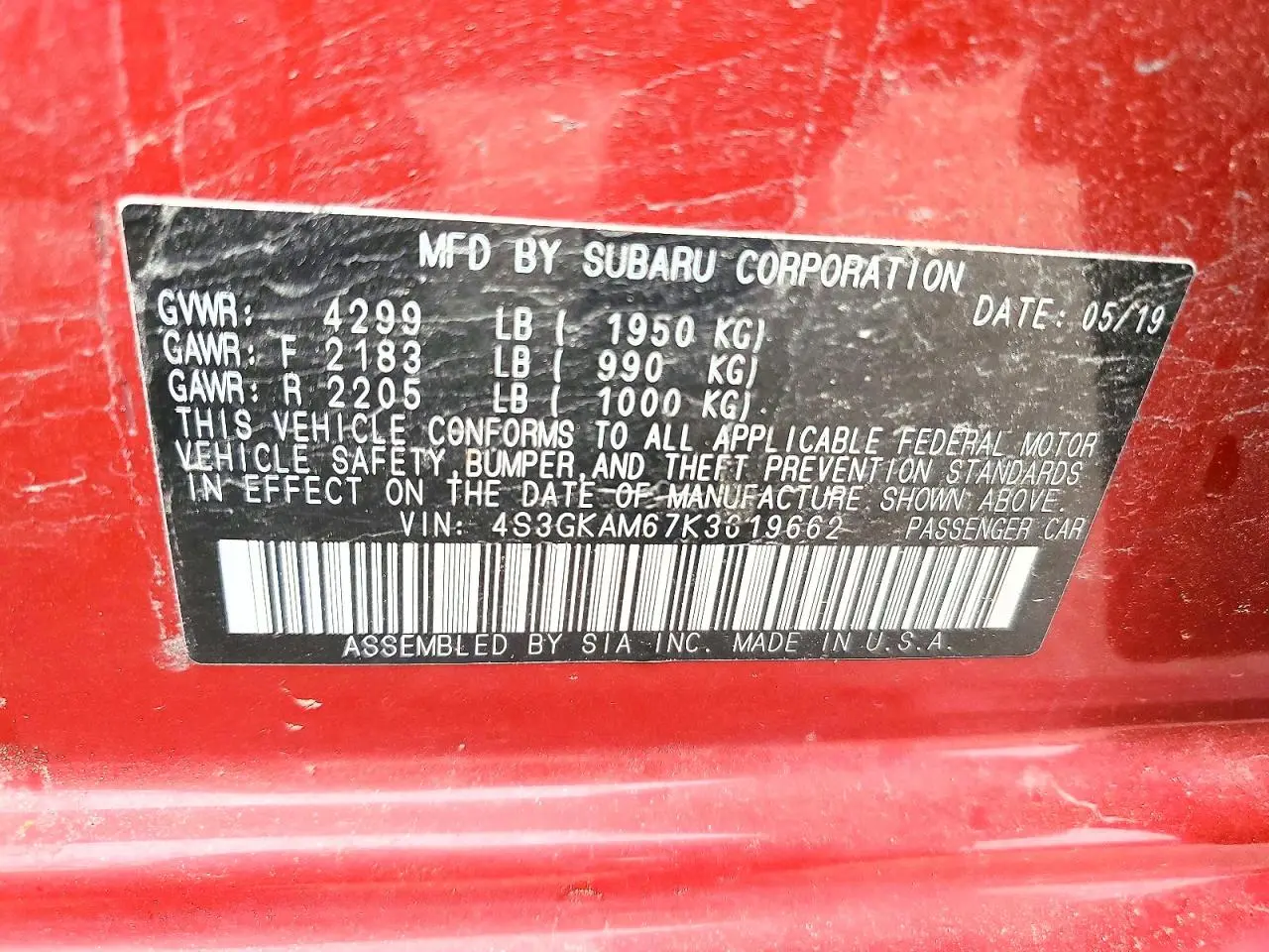 2019 SUBARU IMPREZA