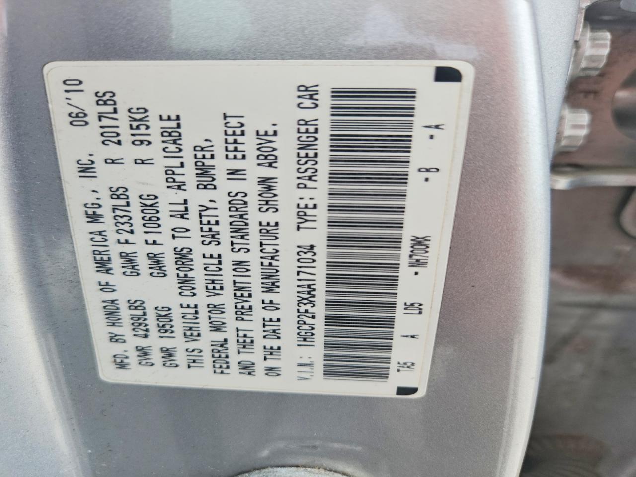 2010 HONDA ACCORD