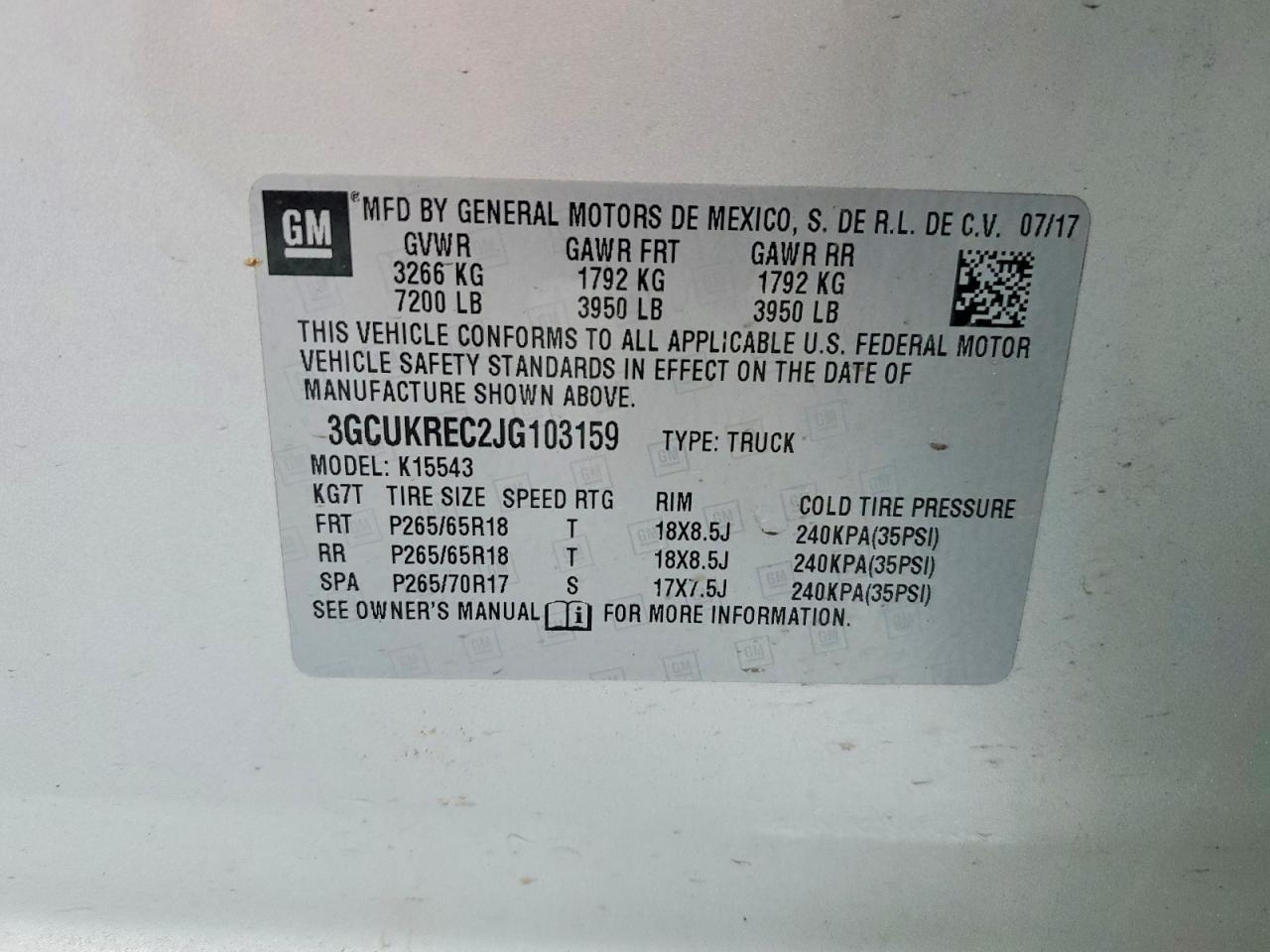 2018 CHEVROLET SILVERADO 1500