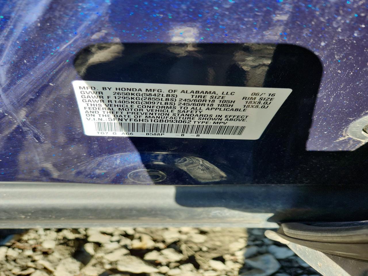 2016 HONDA PILOT