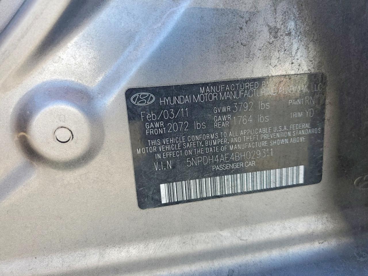2011 HYUNDAI ELANTRA