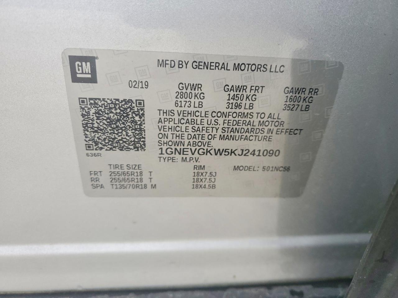 2019 CHEVROLET TRAVERSE