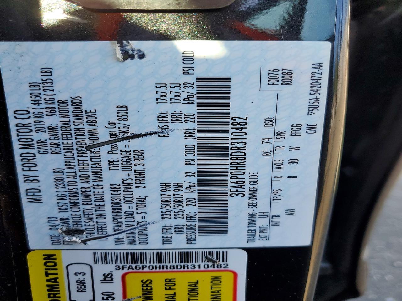 2013 FORD FUSION