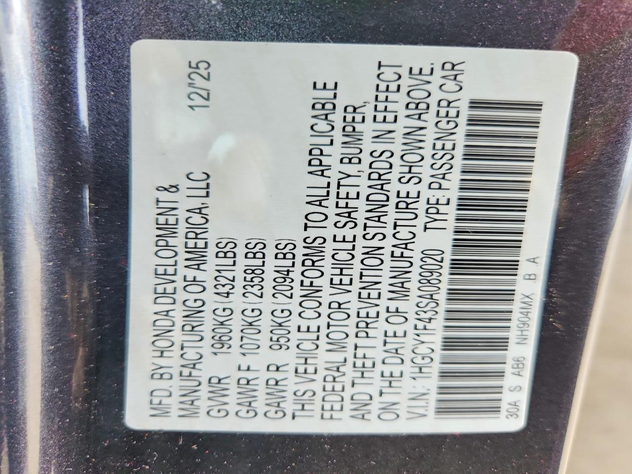 2025 HONDA ACCORD