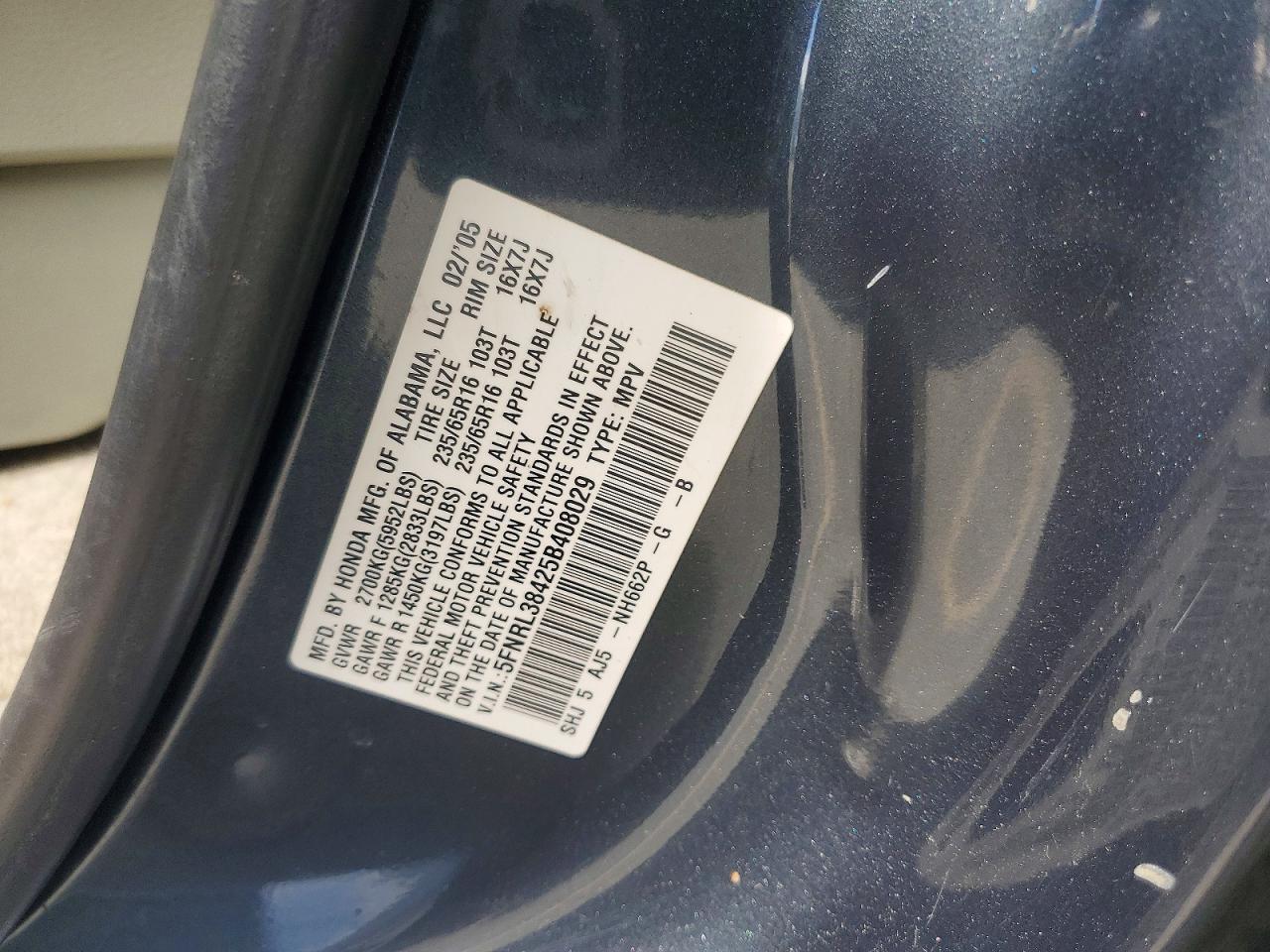 2005 HONDA ODYSSEY