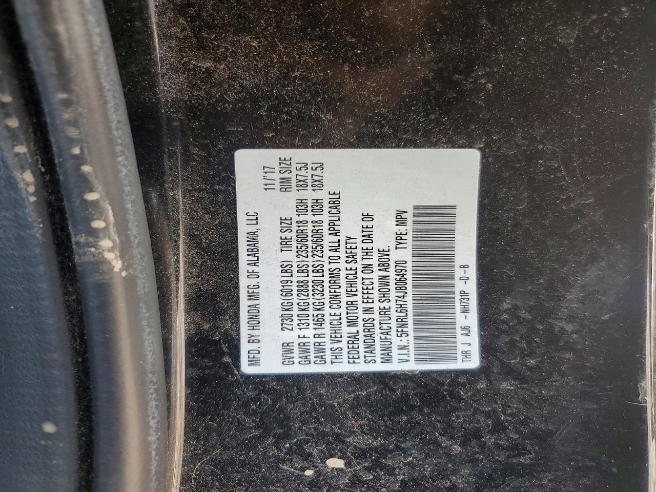 2018 HONDA ODYSSEY