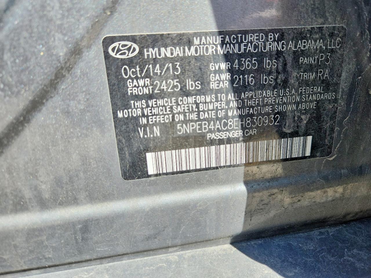 2014 HYUNDAI SONATA