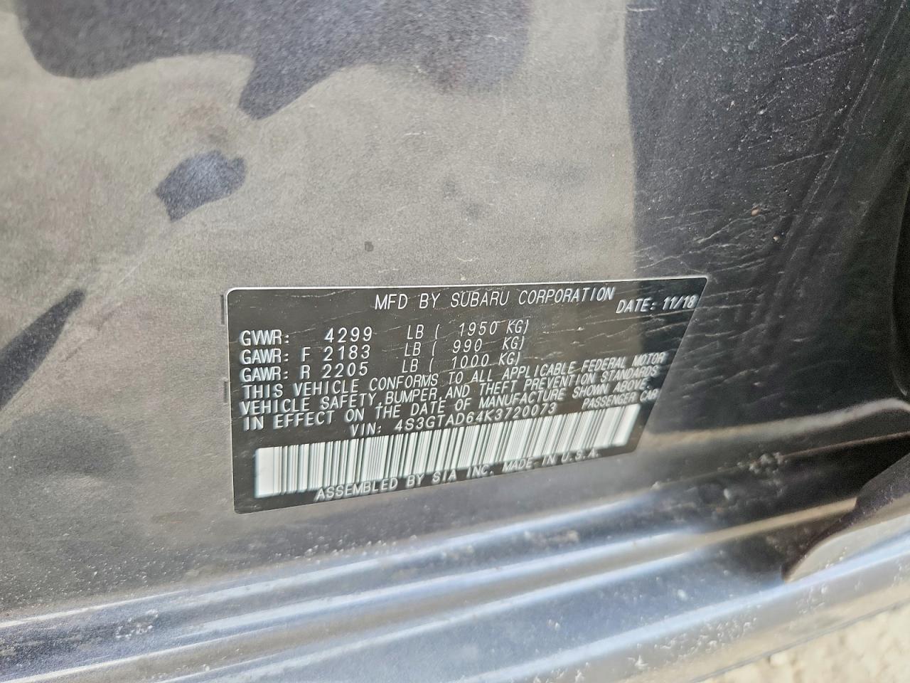 2019 SUBARU IMPREZA