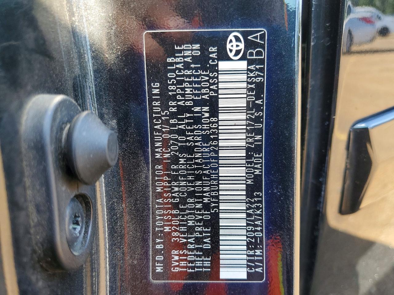 2015 TOYOTA COROLLA