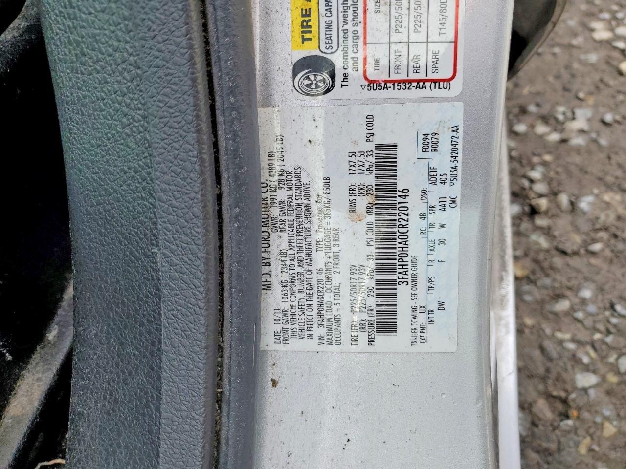 2012 FORD FUSION