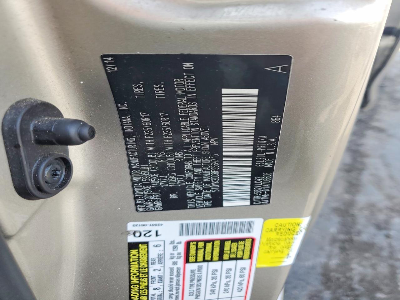 2015 TOYOTA SIENNA