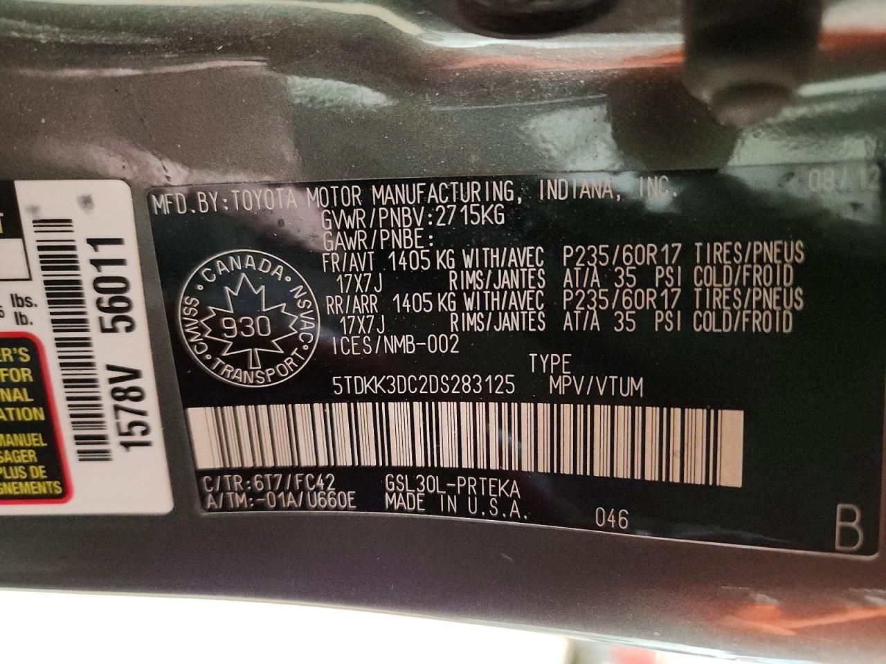 2013 TOYOTA SIENNA