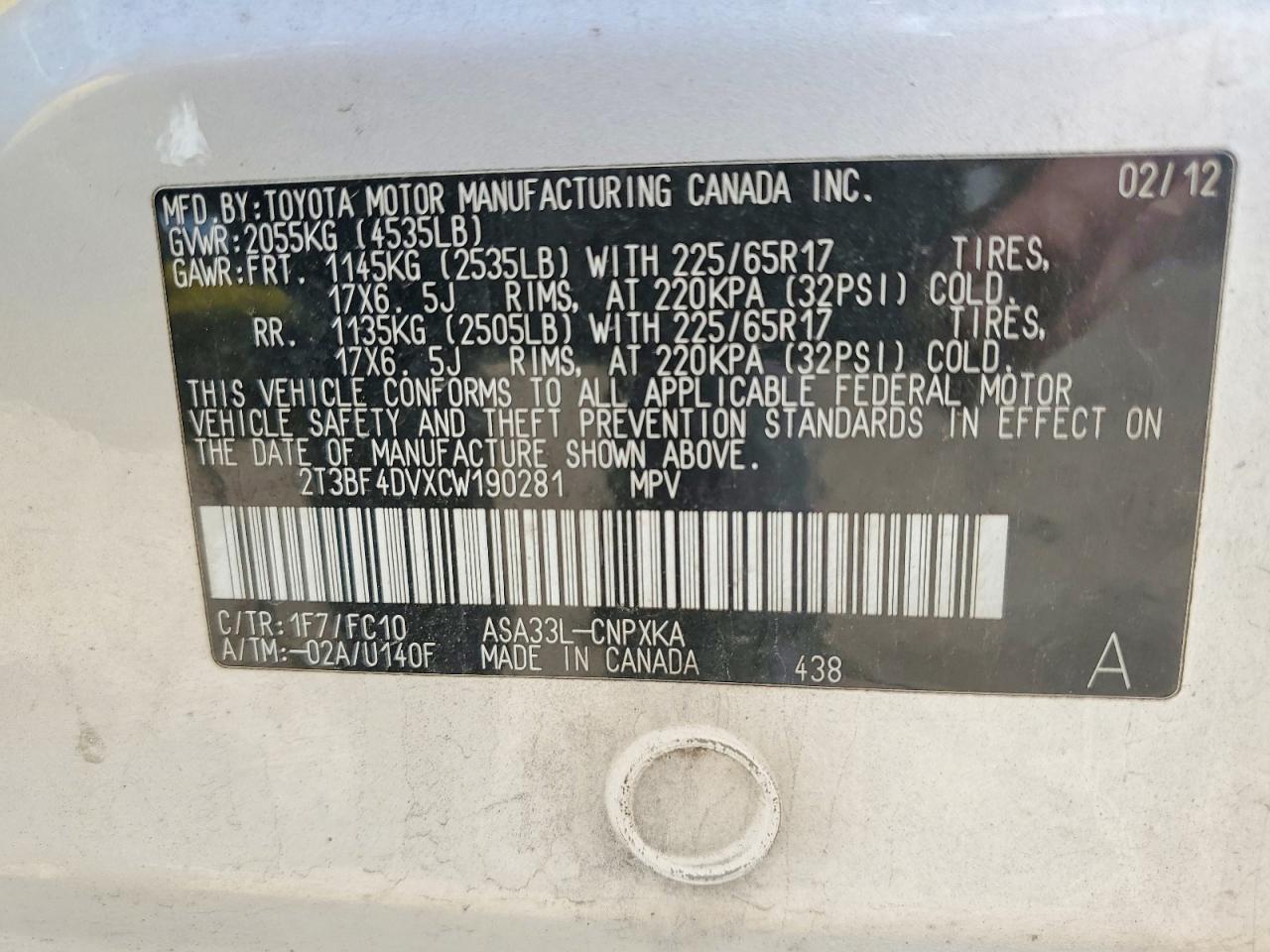 2012 TOYOTA RAV4
