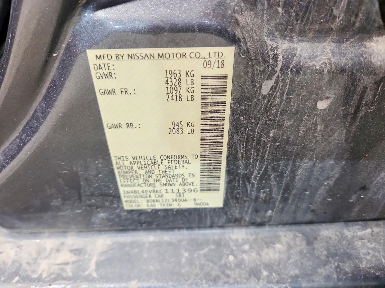 2019 NISSAN ALTIMA