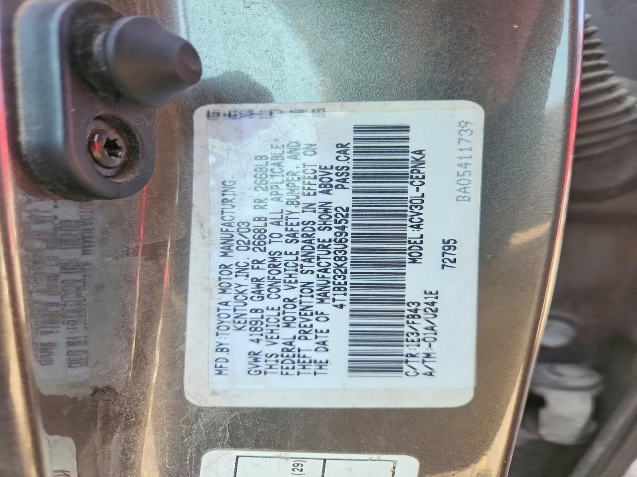 2003 TOYOTA CAMRY