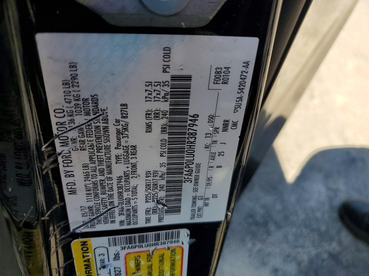 2017 FORD FUSION