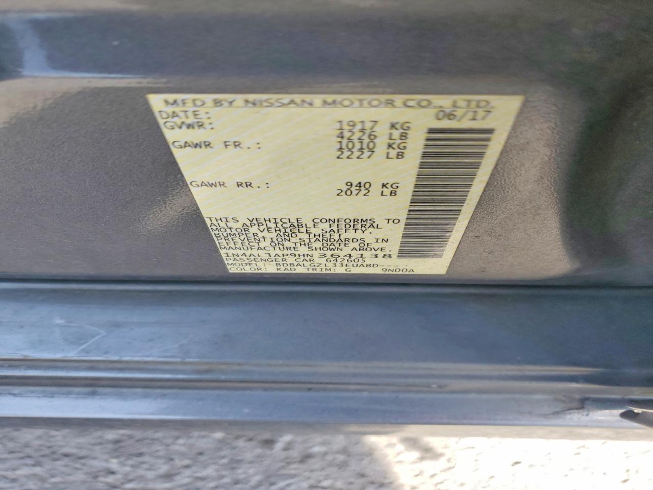 2017 NISSAN ALTIMA